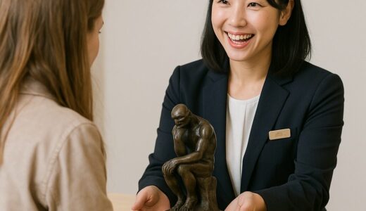 「この銅像ください。どうぞー」