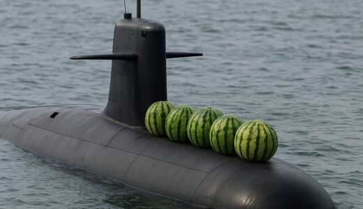 「スイカを積んだ潜水艦（せんすいかん）」